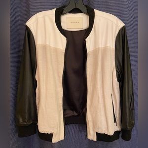 BLANK NYC Linen & Faux Leather Jacket